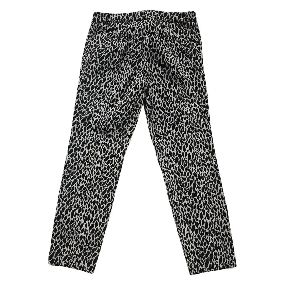 Banana Republic Sloan Leopard Animal Print Ankle Pants Tan Black Size 10